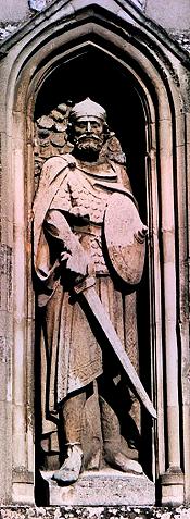 Brithnoth outside All Saints Church